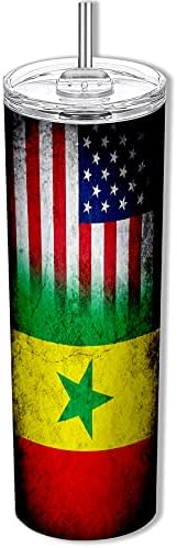 ExpressItBest 20-унционный чаша Skinny с Флага Сенегал (Сенегальский) - Rustic & USA