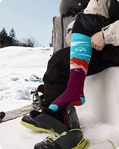 Ски чорапи OutdoorMaster, 2 чифта Женски Термоносков за каране на ски и Сноуборд, Нескользящая маншет на Пищяла