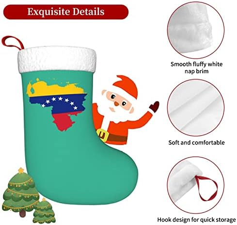 Cutedwarf Знаме На Венецуела Карта Коледен Отглеждане На Коледна Украса Класически 18 Инча(А) А) Камина, Окачен Чорап