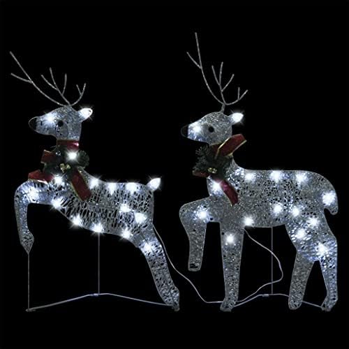 Коледна Украса Matalde с Елени и Шейна от 100 светодиоди На открито Сребрист Цвят