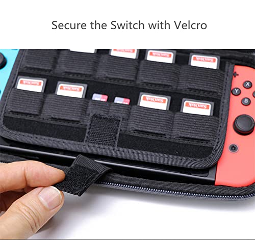 Калъф за носене на SOYAN и защитни фолиа за екрана, съвместими с Nintendo Switch (сив)