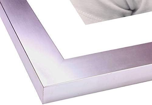 Идеални Покривала и рамки Сребърна рамка за снимки на поръчка | с размер до 28x36 | Дървена рамка с бяла матировкой | Антично