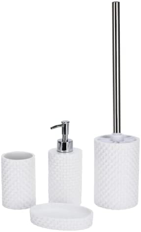 Комплект аксесоари за организатор за баня Whole Housewares с Дозатор сапун, притежател на четка за зъби и четка