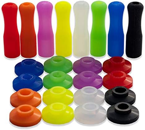Силиконови накрайници за соломинок от неръждаема стомана | Комплект цветни накрайници за соломинок с размери 8 х 6 мм, предохраняющих