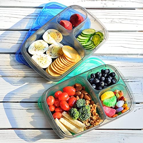 Youngever 7 Комплекти Bento Lunch Box, Съдове За готвене и хранене, за Многократна употреба Пластмасови Разделени Контейнери