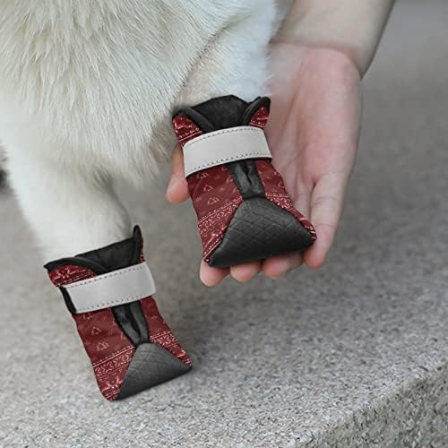 DDFS Малко куче Обувки за зимата, 4 бр., Защита на Лапите на обувки, Обувки за Кучета за Топла Тротоара, Дишащи-Мини на Обувки