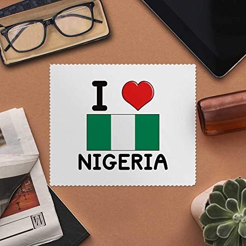 Azeeda 2 x Кърпички за почистване на лещи и очила от микрофибър I Love Nigeria (LC00017541)