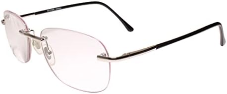 Модерни Правоъгълни Сребърни Очила за четене без Рамки 2.50 Reader