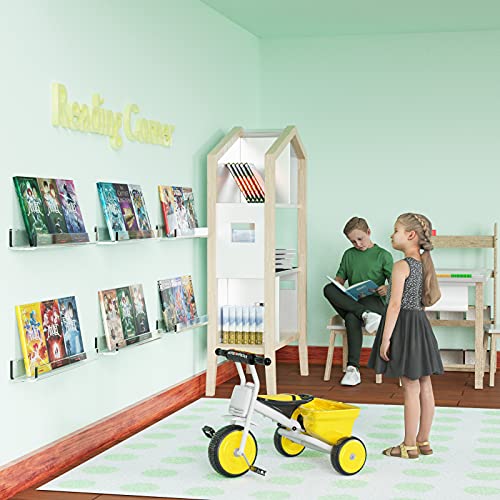 Акрилна bookshelf ILYXY, 2 Опаковки 24-Инчов Стенни Плаващи библиотечка за деца, Прозрачно фолио, Стенна Етажерка