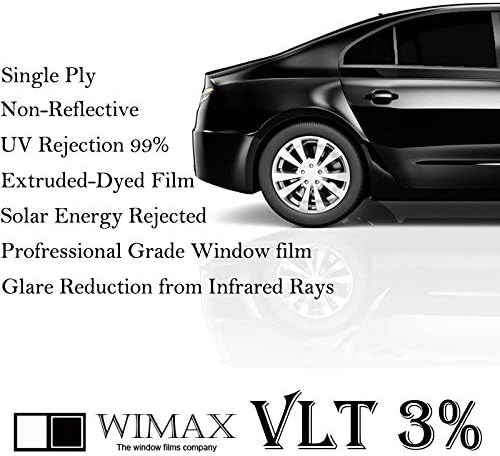 Wimax Service 3% VLT 20 см х 10 фута Неразрезанный Ролка Тонировочной фолио За прозорци Авто Домашен Офис
