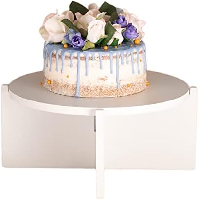 Прекрасно Гнездо Бяла Сгъваема Поставка за торта-12-инчов Поставка за торта за сватба-Дървена Поставка за торта-Farm Поставка