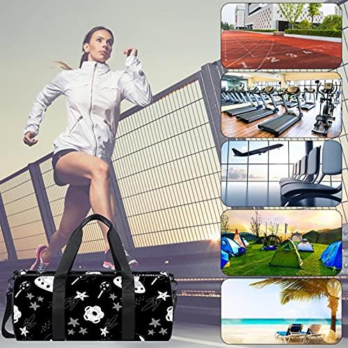 MaMacool Черен Модел на Дамска Чанта През Рамо Холщовая Пътна Чанта за Фитнес, Спортни Танци, Пътуване Weekender