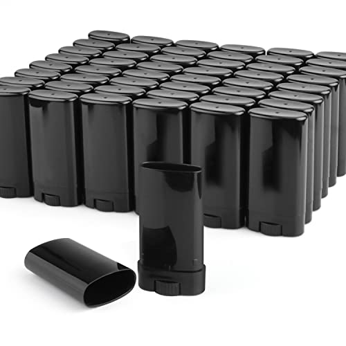 50 Опаковки Черен Контейнер за Дезодорант Обем 0,5 грама / 15 мл, Празни Овални Съдове от пластмаса Тюбиков с закручивающимися