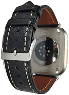 Westte е Съвместим с каишка на Apple Watch, 49 мм 45 мм, Взаимозаменяеми каишка от коза кожа за iWatch Ultra