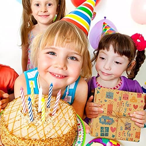 Амбалажна хартия честит рожден Ден за деца, Момичета, Жени, възрастни, Момчета, Мъже, Крафт-Кафяв Подарък хартия от