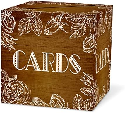 Кутия за пощенски картички с цветен модел от дърво– 8 * 8*8, Подарък Или притежател на спестовната банка за сватба