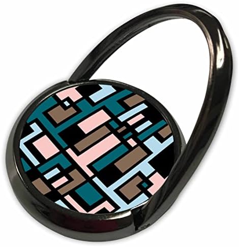 3dRose Черен Контур В Геометричния стил Арт-деко, Розово, Синьо, Кафяво - Телефонни пръстени (phr-361063-1)