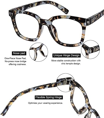 Очила за четене JiSoo Голям размер 1,75 За жени и Мъже, Модни и Дизайнерски Очила за четене в Големи Рамки с Пружинным