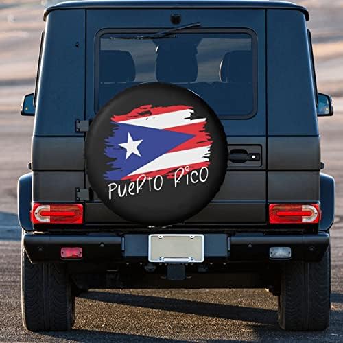 Калъф за Автомобилни резервни гуми с флага Пуерто-Рико, Универсален, Подходящ за Каравана, Автобус, автомобил,