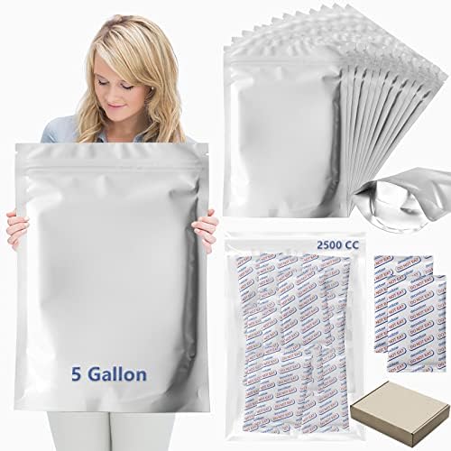 15 Опаковки 5-галлоновых торби от mylar за съхранение на хранителни продукти с мивки кислород 2500 куб. см, Затваряне на Термосвариваемые