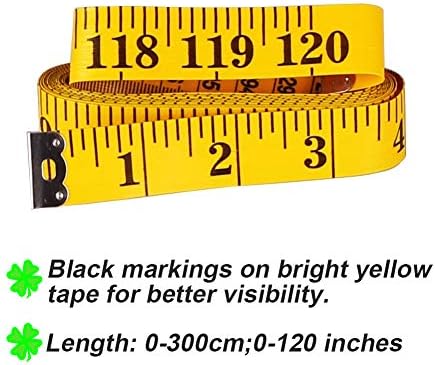 SumVibe Мека Рулетка 120 См/300 см, Имат Измерване на Лента за Шивашки Портновской плат За измерване на тялото, Жълто,