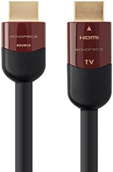 Високоскоростен HDMI кабел Monoprice с дължина 60 фута, Черен, 4K @ 24 Hz, 10,2 Gbit/s, 24AWG, YUV 4: 2:0, CL2 - Cabernet Ultra