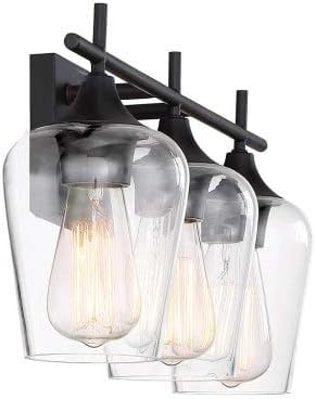 Savoy House 8-4030-3-322 3-Клиенти лампа Octave за баня с тапицерия от топла месинг и прозрачно стъкло (21 W x 9В)