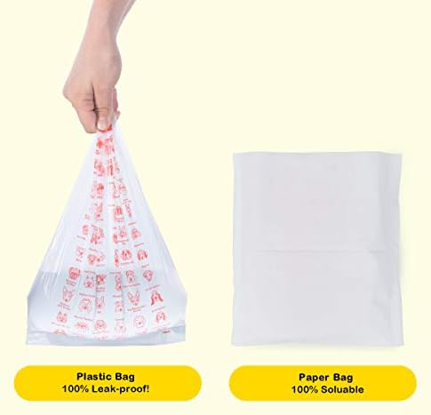 Меки торбички за Кучешки Какашек за домашни любимци, Смываемые Торбички за Кучешки отпадъци, Двуслойни Разлагаемый