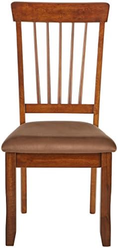 Корпоративна дизайн от Ашли Berringer Трапезария стол в селски стил с възглавници, 2 бр., Кафяв & Кръгла маса за