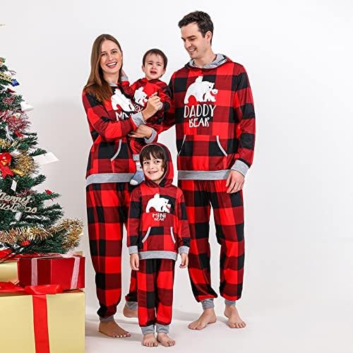 Комплект семейни Пижамных Панталони, Коледен Костюм за Семейството, на Подходящ Комплект, Подходящ Семейни Коледни