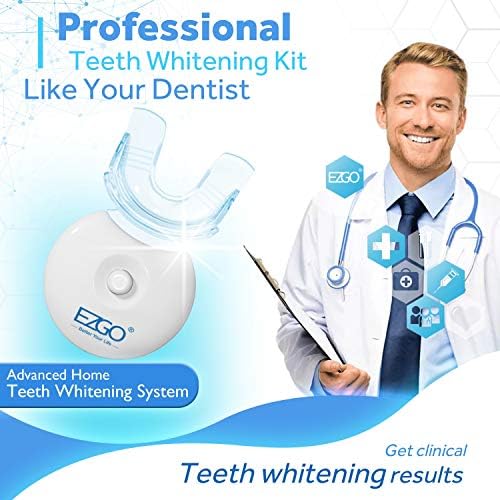 Комплект за избелване на зъбите EZGO с led подсветка, 5 X Led избелващи бързо действие с пероксидом пероксид Гел за избелване на зъби, Комплект за избелване на зъбите без ?
