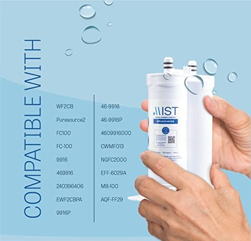 Подмяна на воден филтър за хладилник Mist, Съвместим с WF2CB, PureSource2, FC100, 9916, 469916, 3 опаковки