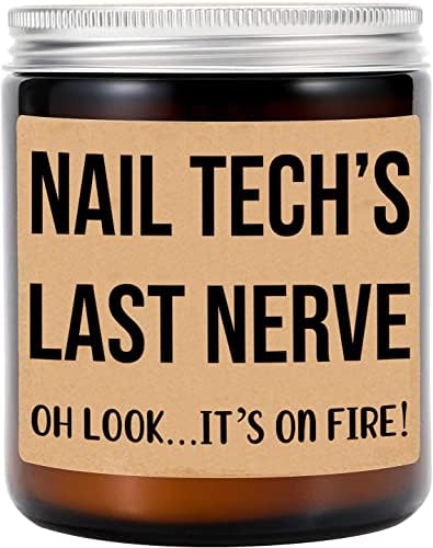Свещ за Нокти Tech Last Nerve Свещ - персонален подарък за Нокти Tech - Забавен подарък за за Нокти Tech - Подаръци за Нокти