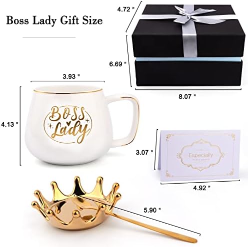Подаръци HULASO Boss Lady за жени, Подаръци за Шефа, Чаши за Кафе в Короната, Подаръци за Шефа, за жени, Шефове и мениджъри, Забавни Подаръци за Рожден Ден в Чаша е 16 унции за ?