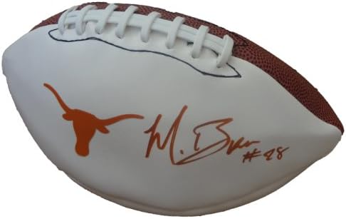 Футболен логото на университета на Тексас Лонгхорнс с автограф на Малкълм Браун С ДОКАЗАТЕЛСТВО, Фотография Малкълм,