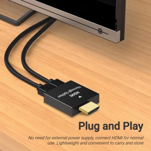 HDMI Сплитер, 1 2 Изход HDMI Мъжки към Два HDMI Женски Адаптер Видео Аудио Сплитер с Висока Разделителна способност Чрез Сплитер
