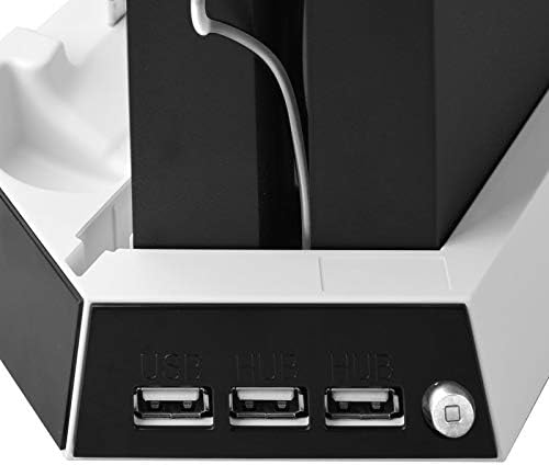 Мултифункционален Хъб OSTENT USB Охлаждащ Вентилатор Поставка за Зарядното Устройство конзола за PS4 и контролер - Цвят Бял