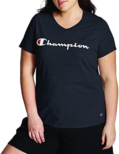 Тениска Champion Women ' s Plus От Джърси с V-образно деколте и логото Script