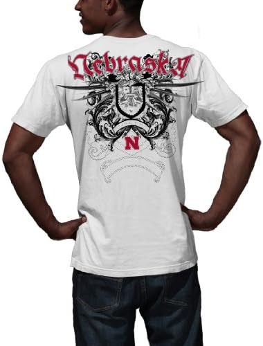 Тениска с къс ръкав U My Men ' s Nebraska Cornhuskers Razor Крило, Бяла, Малка
