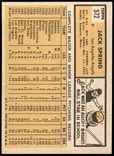 1963 Topps Baseball 572 Джак Пролет Висок номер Отличен (5 от 10) за версия Mickeys Cards