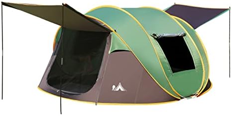Всплывающая палатка за къмпинг, за 4-6 човека, Водоустойчив Семейни палатки незабавни действия с прозорец на