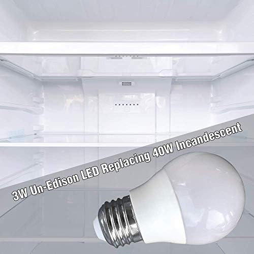 Un-Edison 3-Watt лампа Cool Light за хладилници Whirlpool, еквивалент на 40 W, 120 В E26 Cool White 6000K, Енергоспестяващи