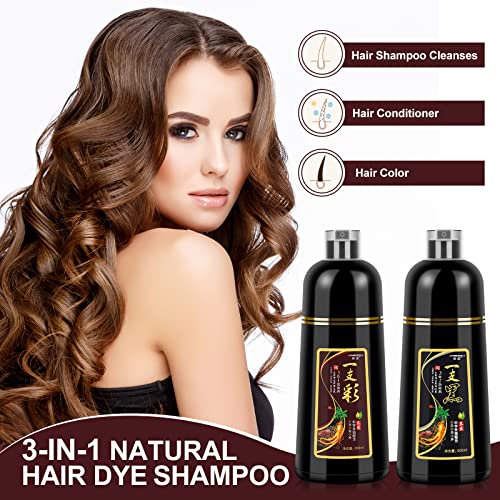 Шампоан за боядисване на черна коса 3 в 1 от седины, Лека боя за черна коса, Шампоан за миг боядисване на коса покритие на седины, MEIDU Herbal Hair Color Shampoo Оцветяване за някол