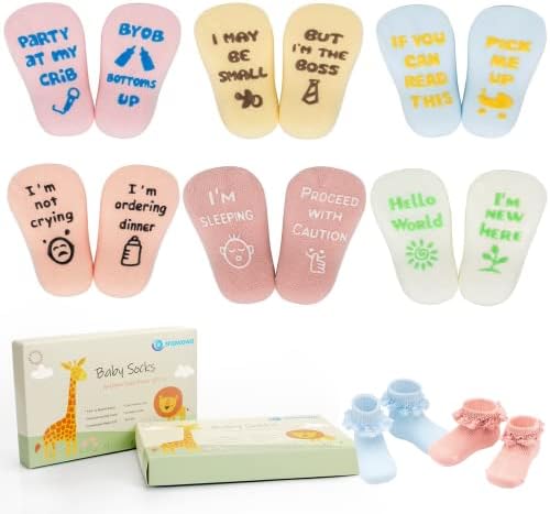 snawowo Две Опаковки на Предмети от първа Необходимост за бебето, Детски Чорапи и фен за детски колички, Подаръчен Комплект за Бебе, подарък За Душата