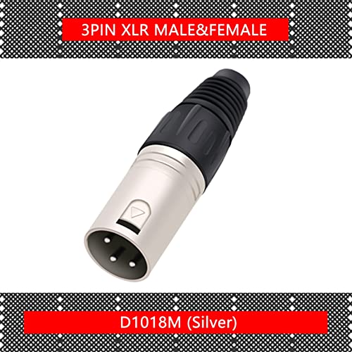 RFXCOM 3-Пинов штекерный жак X L R за микрофон, адаптер за входно-изходни XLR кабел, жак за аудиопроводов, 10 бр. (Цвят: 10xM-сребрист)