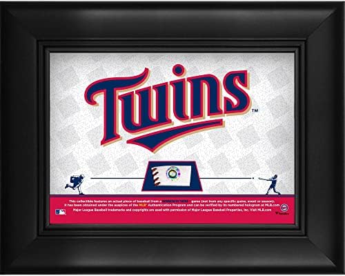 Миннесотские Близнаци Сключване на колективния колаж в ретро стил с размер 5 х 7 инча с участието на използваната игра на Бейзбол - MLB Game Използвани бейзболни колажи
