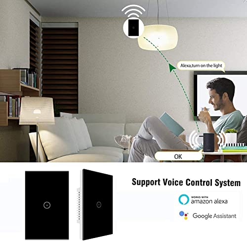 Интелигентен ключ светлина Jinvoo, Wi-Fi превключвател, за докосване на стена прекъсвач се изисква неутрален