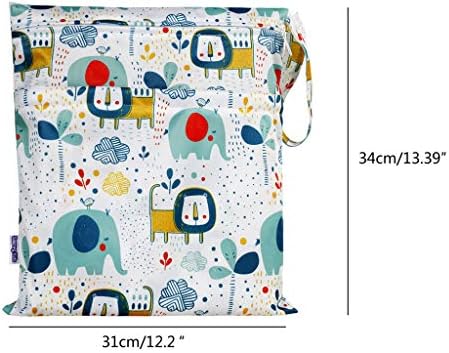 Мокра Суха чанта с Две Светкавици за детски Непромокаеми Пелени за Многократна употреба Миещи 31 см x 34 см Бебешки
