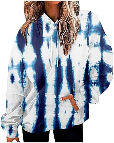 JJHAEVDY За жени Tie Боядисват Ежедневното Блузи с Дълъг Ръкав Блузи Пуловер на Експозиции Туника Върховете на Коригиращи