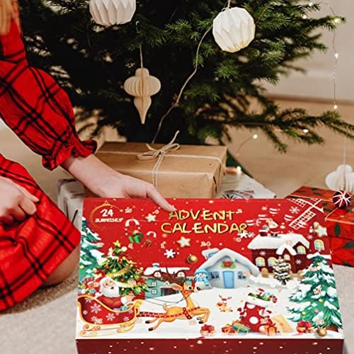 VICASKY Коледен Адвент-Календар с 24 бр Коледни Декорации от Смола, Коледен Броене, Коледна Украса, Коледни Декорации за Дома Подаръци